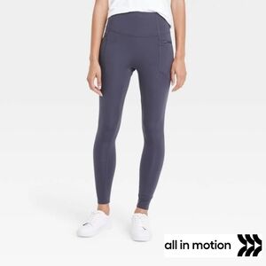 All In Motion Ultra High-Rise Warm Sculpt Leggings Gray Blue Sz L